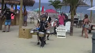 The Flying Mueller Brothers Drumming on Jenks Beach & into Jenks Club 7/24/22