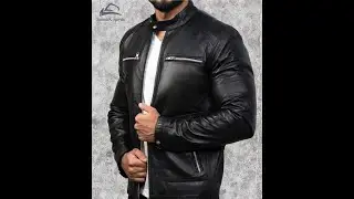 Leather Jacket Men Black. Spandex Sports