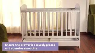 Cuddle Light Grey Rubber Wood Cot