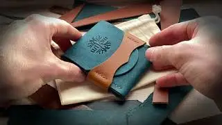 Willow Craft Goods - The Luxe Quick Access Minimalist Wallet - Turquoise and Bourbon
