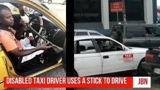 Disabled Taxi Driver Uses A stick To Drive/JBN