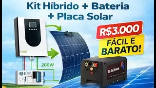 Kit Solar Híbrido por R$ 3.000 😱 | Instalação Simples com Bateria + Placa
