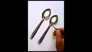 realistic drawing🥄😍 🤩 still life. guess this original spoon 🤔.  #art #artist #drawing