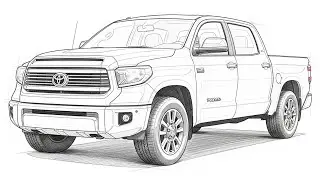 Toyota Tundra Sketch Drawing | Easy Step-by-Step Tutorial for Beginners