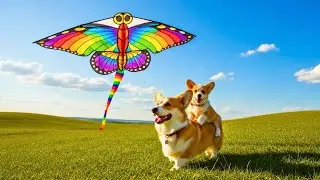 Corgi Mama Works Hard Help Puppy Fly The Kite🔥 | Heartwarming Story