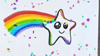 Как нарисовать звёздочку с радугой.🌟 How to draw a star with a rainbow.🌟