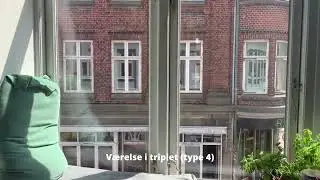 Mejlgade Kollegiet - v&aelig;relse i triplet | Rundtur i en studiebolig med delek&oslash;kken og hyggekrog