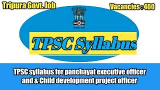 TPSC syllabus for panchayat executive officer CDPO and ICDS
