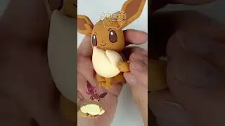 Making Gigantamax Eevee Pok&eacute;mon out of clay #art #handmade #Pokemon #satisfying
