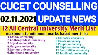 CUCET 1st Expected Cut off  admission 12 All Participate Central university 2021 |