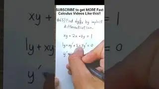 MASTER Derivatives in Under a Minute!! | Implicit Differentiation #Shorts #math #maths #calculus
