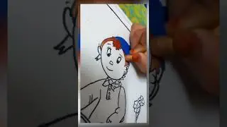 Noddy with oil pastel✨️ #drawing 🌈 #feelingcrafty #art #youtubeshorts #tiny crafty