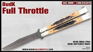 Bear India Stag Bone Butterfly Knife