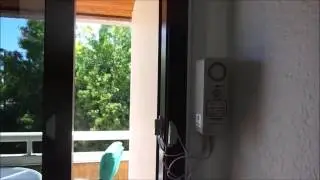 A Techko Pool Entry Security Alarm Model S187D with 2 magnetic sensors and 2 bypass buttone