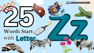 25 Words start with Z, Phonics letter Z , Letter Z for Toddlers,  ABCD, Kids Video, Alphabets