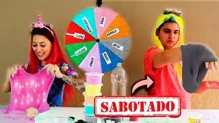 DESAFIO DA ROLETA MISTERIOSA DE SLIME SABOTADO #5 ( MYSTERY WHEEL OF SLIME )