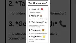 Top 5 Phrasal Verb 👑🥂 .#informative #phrasalverb #facts #Ted_ED