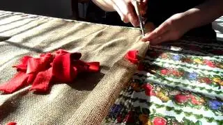 Как подшить тряпичный коврик с помощью тряпичного граблера