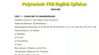 Polytechnic Trb English syllabus