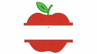 Apple Split Monogram Embroidery Design - 6 Sizes - INSTANT DOWNLOAD