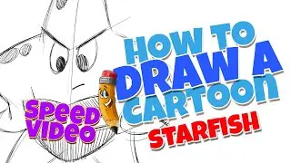 How to draw a cartoon starfish