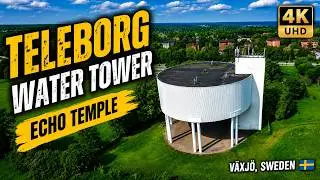 Teleborg Water Tower (Echo Temple) in V&auml;xj&ouml;, Sweden | Drone Footage in 4K