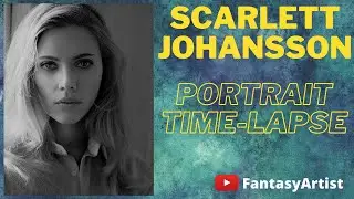 Scarlett Jhonsson Portrait time-lapse||Black Widow||Natasha Romanoff||Avengers||FantasyArtist||