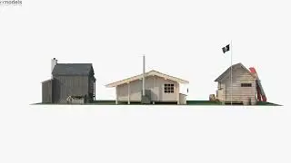 Log cabin 3D model by 3DModels.org