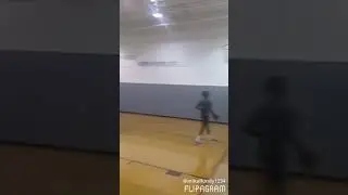 8 year old Caleb Lundy does basketball drills.