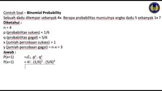 Serial Statistika Terapan  Distribusi Binomial