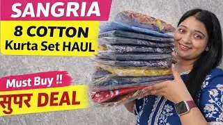 Myntra Sangria 8 Cotton Kurta Set Haul | Best Daily & Office Wear | Myntra Haul | Sanvi