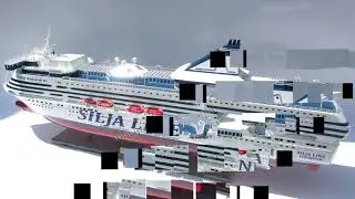 SILJA SYMPHONY CRUISE SHIP WOODEN MODEL - 100 CM