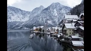 Winter hallstatt austria 4k 2022 Drone video