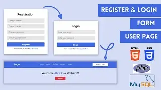 Login and Register Form with User page using HTML, CSS, PHP and MySQL Database