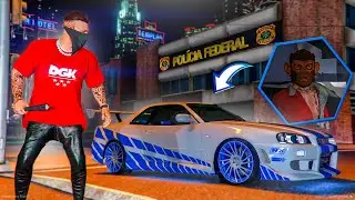 GTA 5 - VIDA REAL | RESGATEI MEU SKYLINE DO PATIO DA POLICIA   - #567