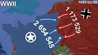 WW2 Western Front every day (1944&ndash;45) Google Earth 4K