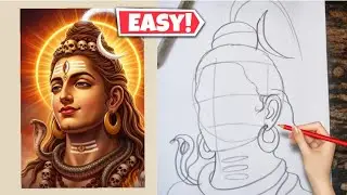 How to draw Lord Shiva drawing | Mahadev Drawing | Shiva outline drawing