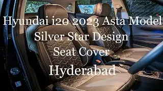 Hyundai i20 - 2023 Asta - Seat Cover (Bucket Fit) (Trident Leather) (Silver Star Design)