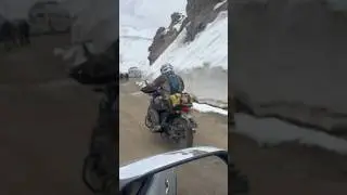 Leh Ladakh Fresh snowfall in June 2024 #lehladakh #ladakh2024 #ladakhbiketrip