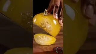 Crystal Glass Yellow Carrot ASMR | Ultra-Satisfying 8K Cutting & Slicing Video