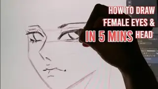 How To Draw Female EYES & HEAD in 5 MINUTES | HowTo