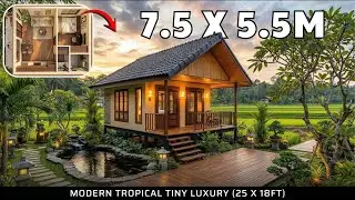 Ultimate 41.25sqm Modern Tiny House Tour Cozy 7.5x5.5m Retreat & Floor Plan | TueHome