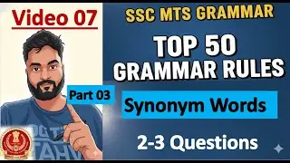 SSC MTS English Grammar | Synonym Words – Video 7 | Kannada Explanation with Easy Tricks