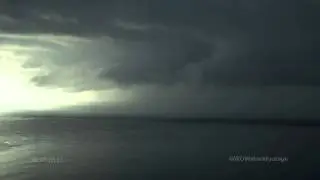 Weather system moving south over the Pacific Ocean