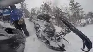 STEEP HILL FLIP OVER BACKWARDS CRASH THROTTLE STUCK RANGELEY MAINE 2014 MARCH 112