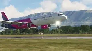 Wizz Air Landing and Go Around at Tirana Airport | Fenix A321 #msfs2020