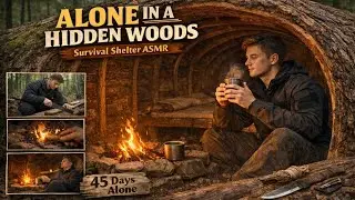 45 Days Alone In A Hidden Wood Survival Shelter | Wood Survival