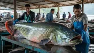 GIANT ARAPAIMA Catching In Amazon! How Brazilian Catch & Cook The World's Largest Freshwater Fish