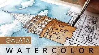GALATA KULESİ Suluboya Çalışması