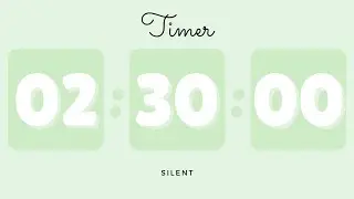 ☘️ 2 Hours 30 Minutes Silent Timer with Cute Ending Alarm | Pastel Green Timer
